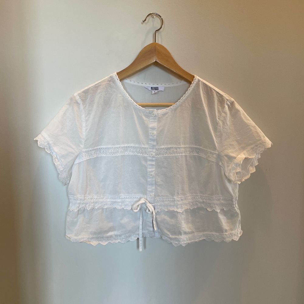 BB Dakota Steve Madden Crop Top - White - Large